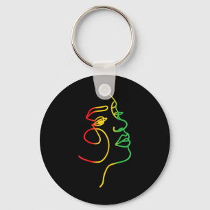 Face Abstract Juneteenth Art Ck History Women Afri Keychain