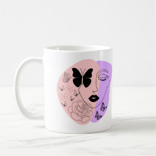 Face abstract minimalist Reusable Grocery Bag Coffee Mug