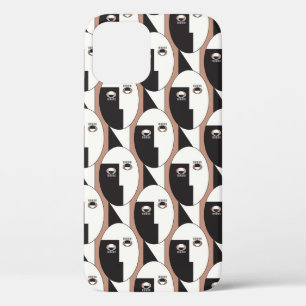 Face and eyes geometric seamless pattern iPhone 12 case