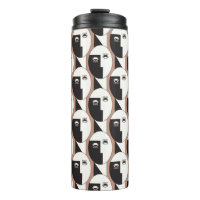 Face and eyes geometric seamless pattern
