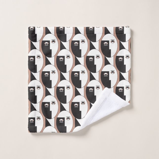 Face and eyes geometric seamless pattern wash cloth (Wash Cloth)