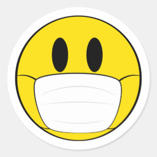Face and Mask Classic Round Sticker