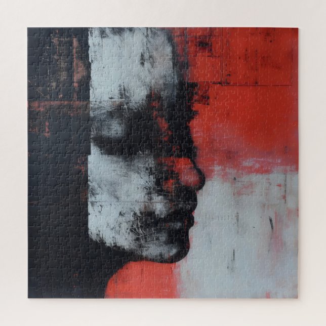Face and Red Abstract Art Jigsaw Puzzle (Vertical)