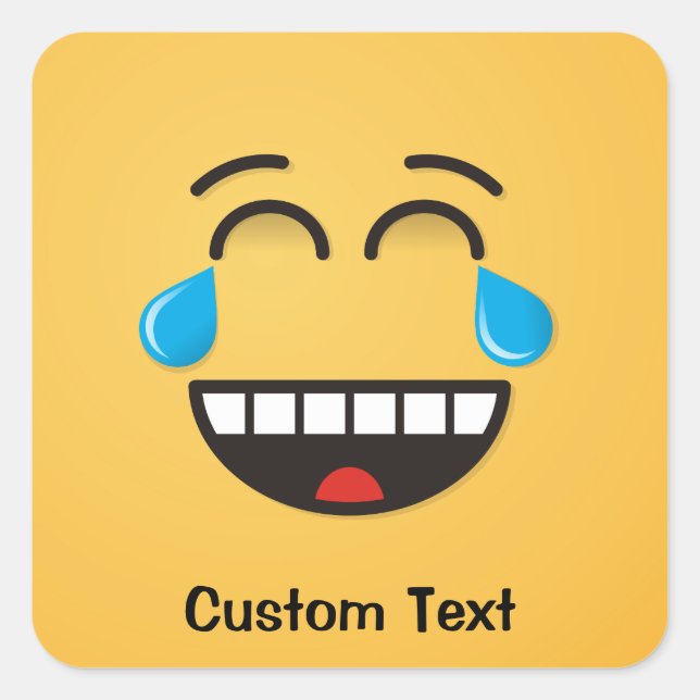 Face avec des larmes de Joie Sticker Carré (Devant)