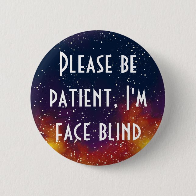 Face Blind Customizable Galaxy Identity 2 Inch Round Button (Front)
