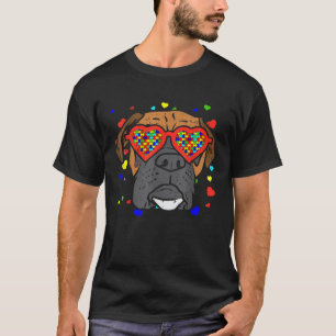 Face Boxers Autism Glasses Valentine Dog T-Shirt