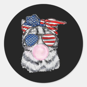 Face Bubblegum 4th Of July Meowica Independence Da Classic Round Sticker