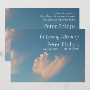Face Cloud 2 Funeral Announcement Invitation