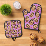 Face Custom Photo Heart Couple Lavender Oven Mitt & Pot Holder Set<br><div class="desc">Funny Custom Oven Mitt & Pot Holder Set with Your Face,  and your lover Baking Gifts for Women or Men for Kitchen Cooking,  BBQ,  Grillin faces Photo pattern,  great gifts Whether it's a housewarming,  a friend's birthday,  wedding or any occasion.</div>