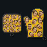 Face Custom Photo With Heart Couple Yellow Oven Mitt & Pot Holder Set<br><div class="desc">Funny Custom Oven Mitt & Pot Holder Set with Your Face,  and your lover Baking Gifts for Women or Men for Kitchen Cooking,  BBQ,  Grillin faces Photo pattern,  great gifts Whether it's a housewarming,  a friend's birthday,  wedding or any occasion.</div>