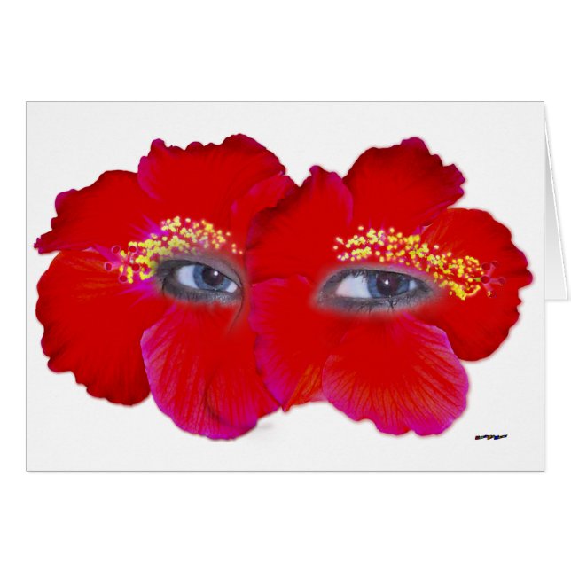 Face d'Hibiscus - Rouge (Devant horizontal)