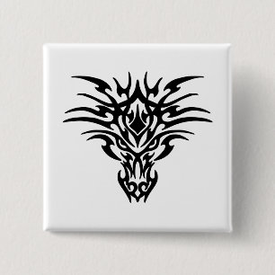 Face-Dragon-Tattoo 2 Inch Square Button
