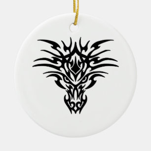 Face-Dragon-Tattoo Ceramic Ornament