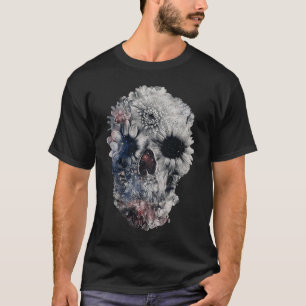 Face Floral Skull Skeleton Halloween Costume T-Shirt