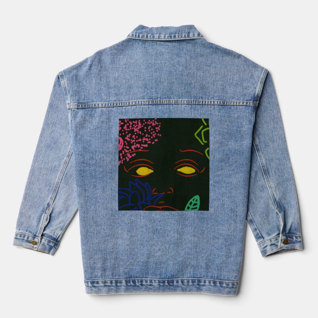 Face Flower Denim Jacket (Back)