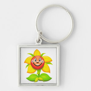 FACE FLOWER KEYCHAIN