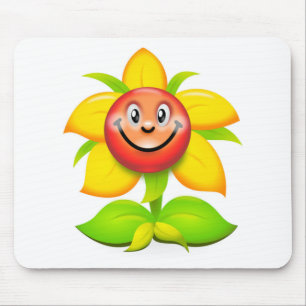FACE FLOWER MOUSE PAD