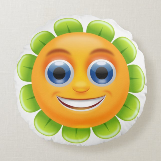 FACE FLOWER ROUND PILLOW (Front)