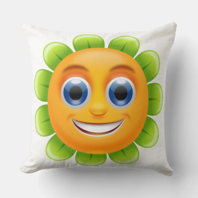 FACE FLOWER THROW PILLOW (Front)