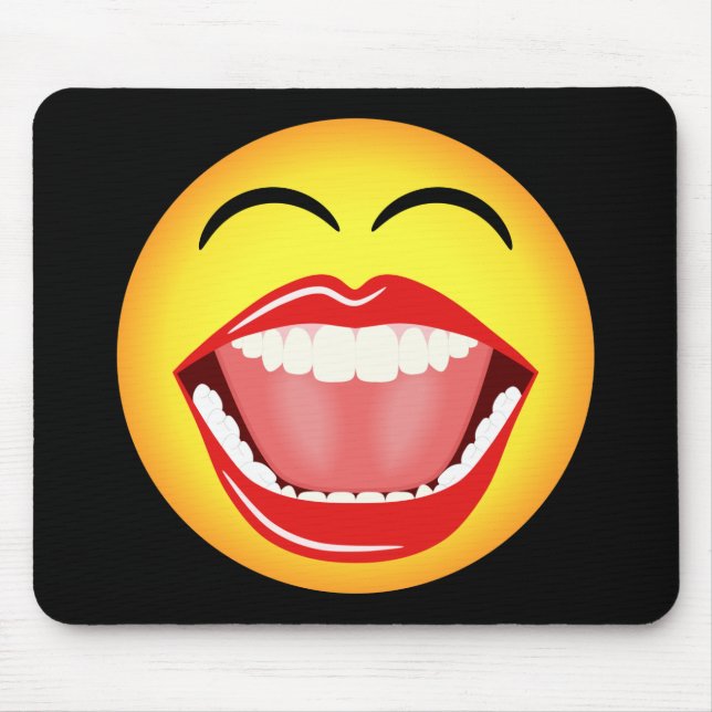 Face Fun Funny Yellow Mousepad Mousemat (Front)