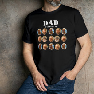  Face Funny Father's Day photo collage T-Shirt
