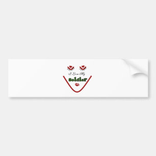 Face I love My Soldier Tshirts and Gifts Bumper Sticker