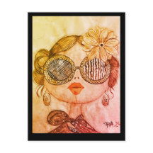 face illustration of fashion girl