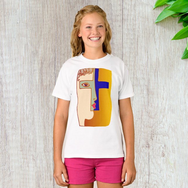Face In A Cross Girls T-Shirt (Creator Uploaded)