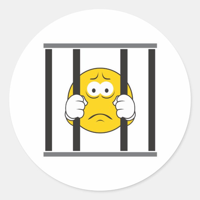 Face in Jail Classic Round Sticker (Front)