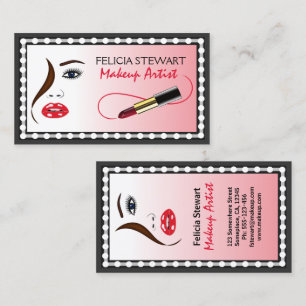 Face in the Mirror Makeup Artist Cosmetologist Business Card