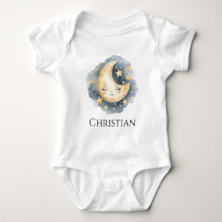 Face in the moon baby bodysuit