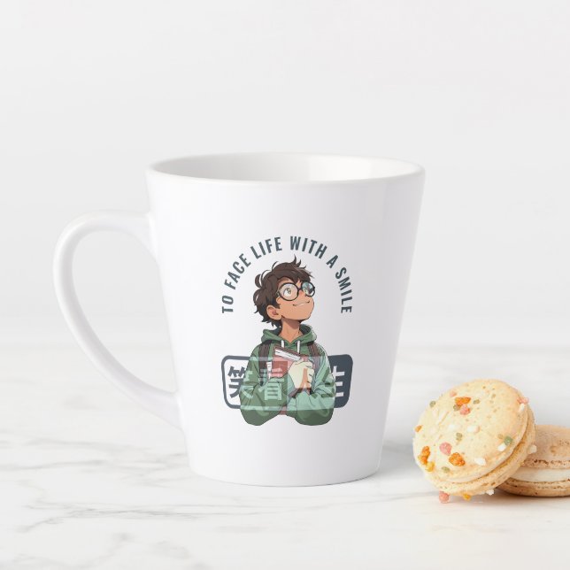Face life with a smile |  latte mug (In Situ)