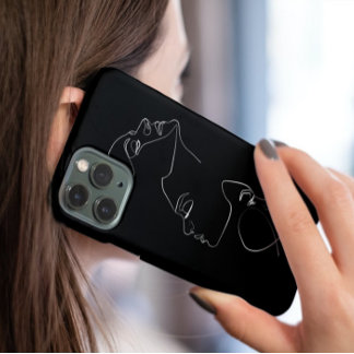 Face Line Art Minimalist Aesthetic Artwork Black Case-Mate iPhone 14 Case