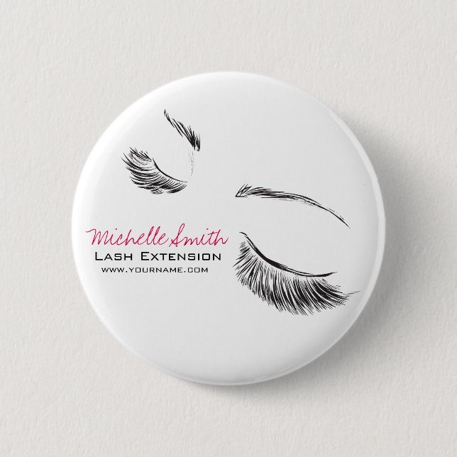 Face long lashes Lash Extension 2 Inch Round Button (Front)