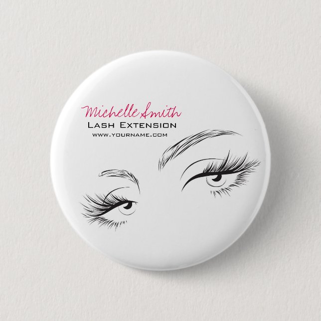Face long lashes Lash Extension 2 Inch Round Button (Front)