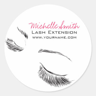 Face long lashes Lash Extension Classic Round Sticker