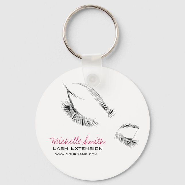 Face long lashes Lash Extension Keychain (Front)