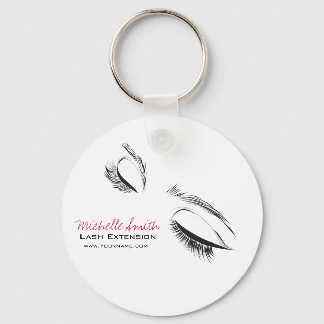 Face long lashes Lash Extension Keychain (Front)