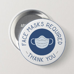 Face Mask Required 3 Inch Round Button