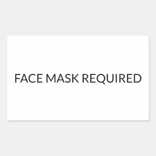 Face Mask Required black and white simple Sticker