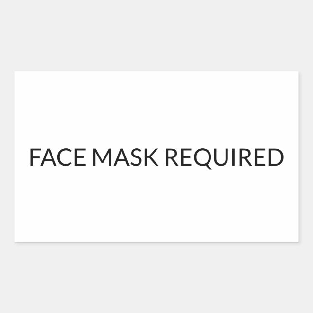 Face Mask Required black and white simple Sticker (Front)