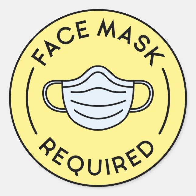 Face Mask Required Classic Round Sticker (Front)