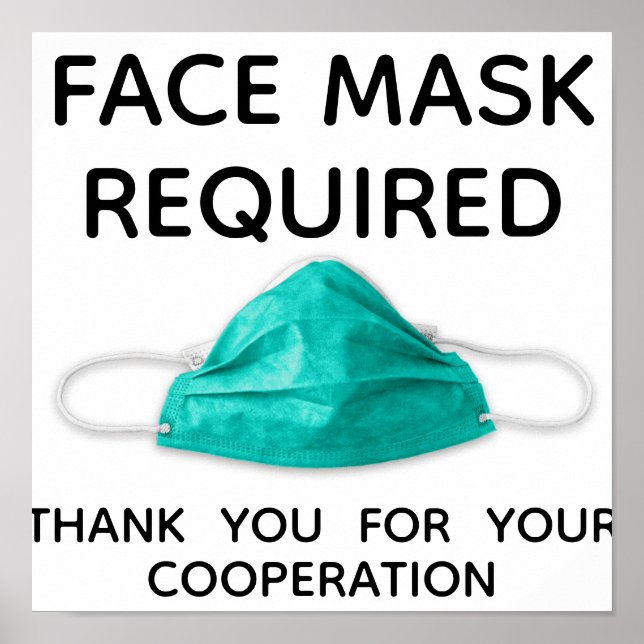 Face Mask Required Thank You Poster (Front)