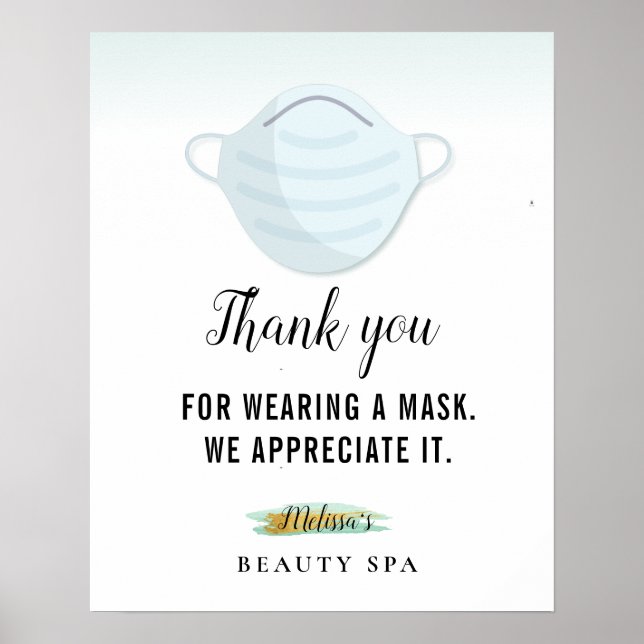 face mask requirement business COVID safety Poster (Front)