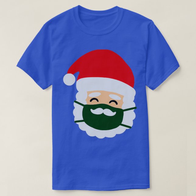 Face Mask Santa Christmas Moustache T-Shirt (Design Front)