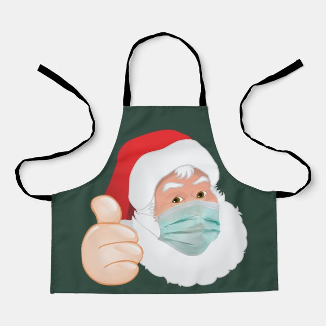Face Mask Santa Claus with Thumbs Up, ZSD Apron (Front)