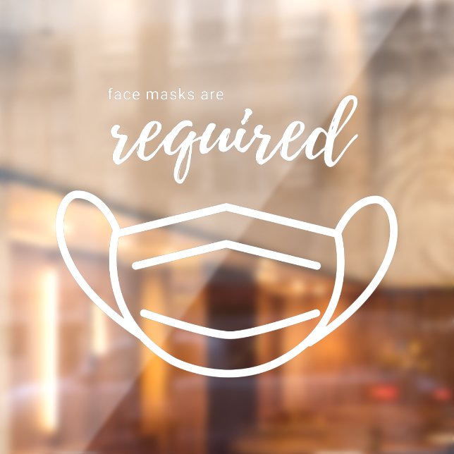 Face Masks are Required Professional Business  Window Cling (Sheet 2)