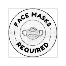 face masks required - Self Inking Rubber Stamp