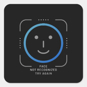 Face Not Recognized Funny Square Sticker
