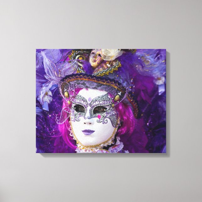 Face Of A Carnival Costume, Venice Canvas Print (Front)